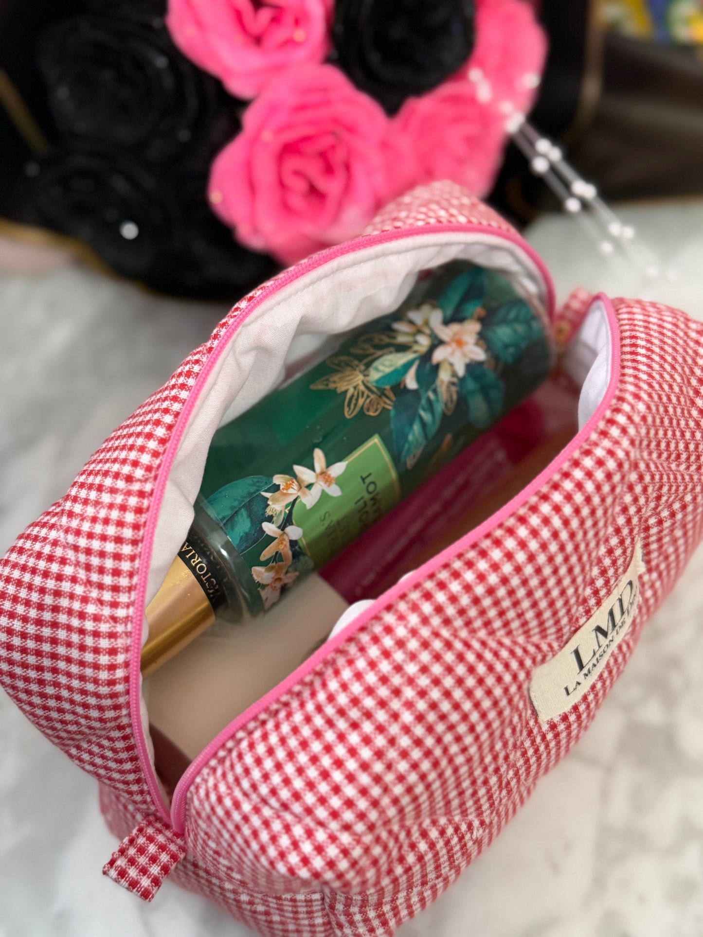🌸 Trousse matelassée vichy – LMD La Maison de Dina