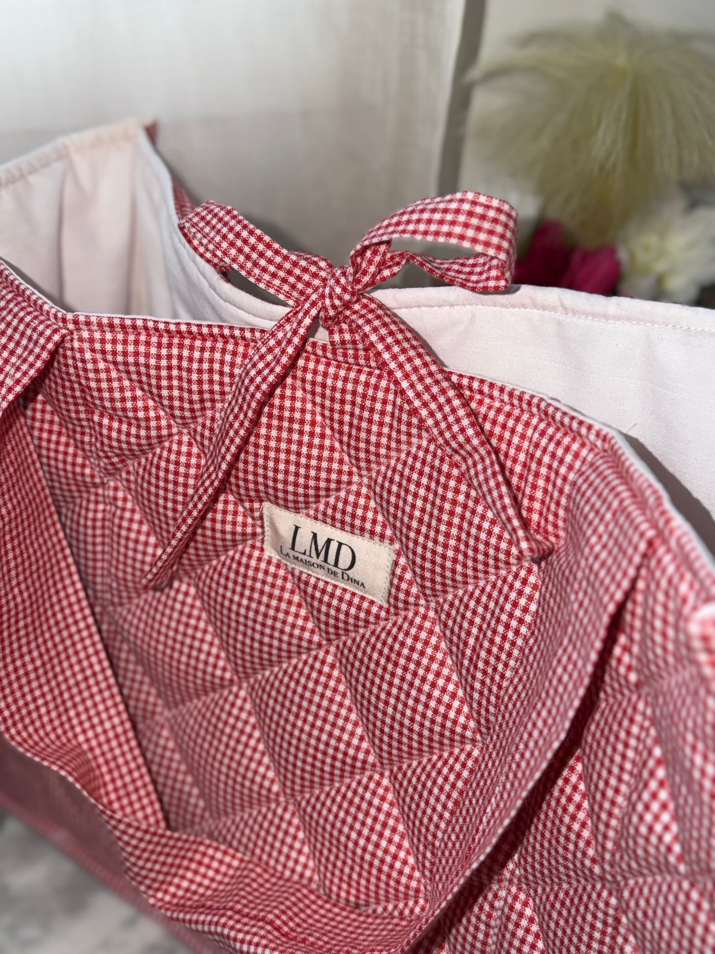Cabas Matelassé Vichy – Élégance & Esprit Maison de Campagne