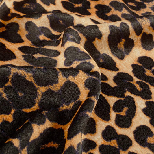 Satin Velvet imprimé Léopard Brique