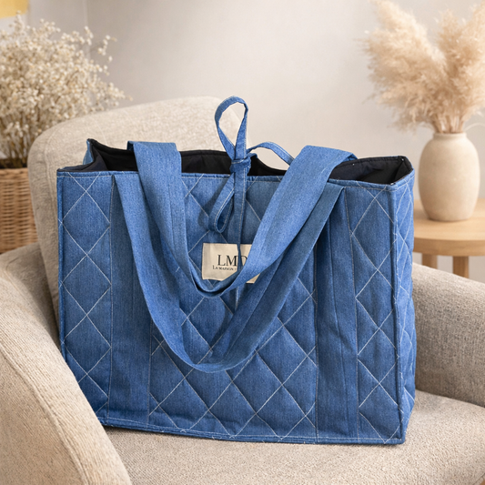 Cabas matelassé en denim