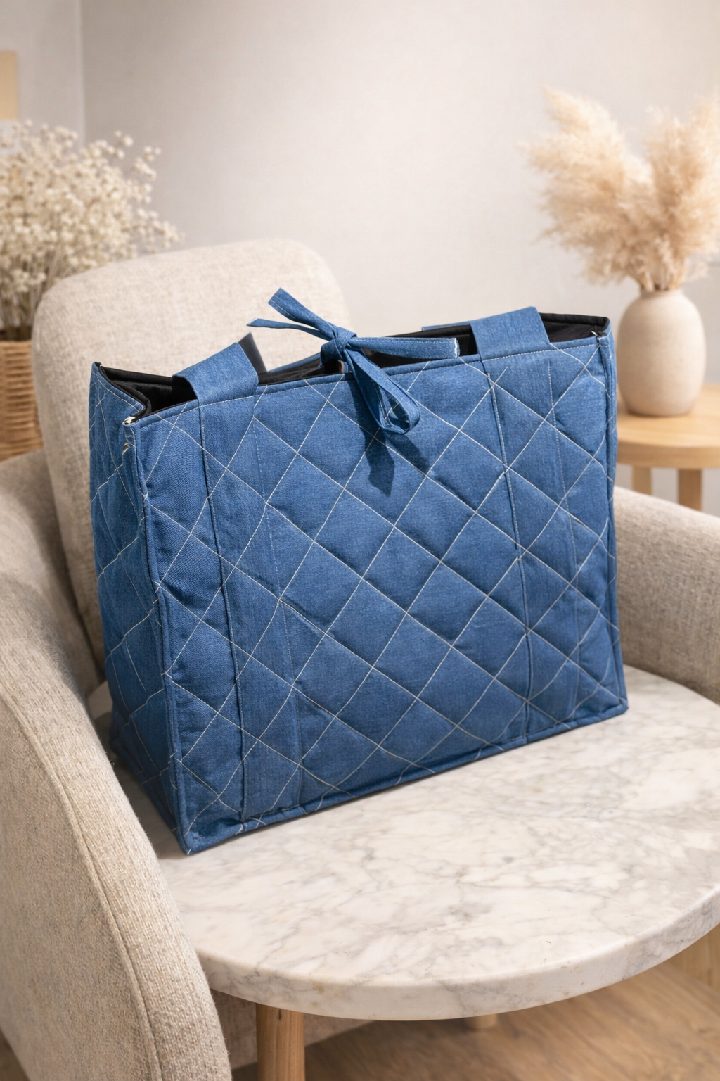 Cabas matelassé en denim