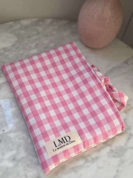 Pochette Livre Vichy Rose