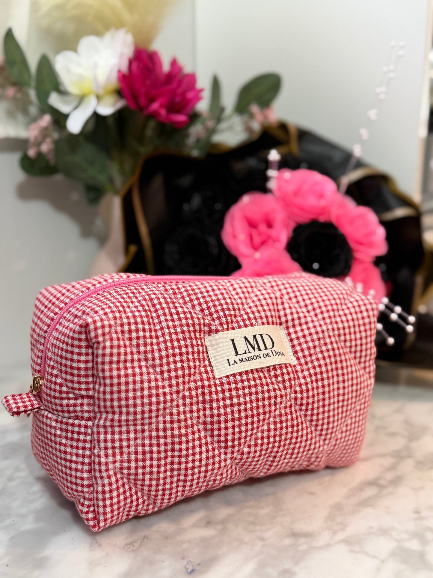 🌸 Trousse matelassée vichy – LMD La Maison de Dina
