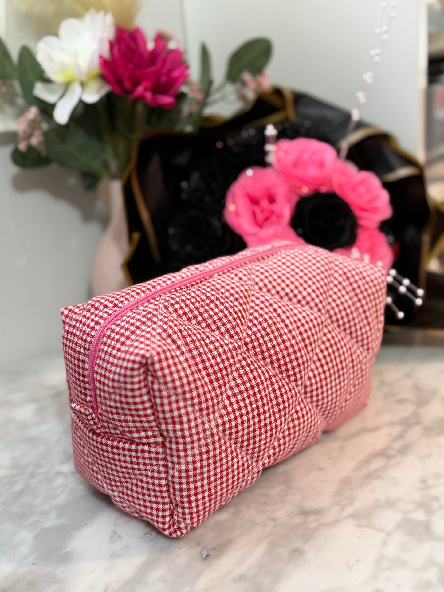 🌸 Trousse matelassée vichy – LMD La Maison de Dina