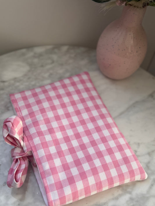 Pochette Livre Vichy Rose
