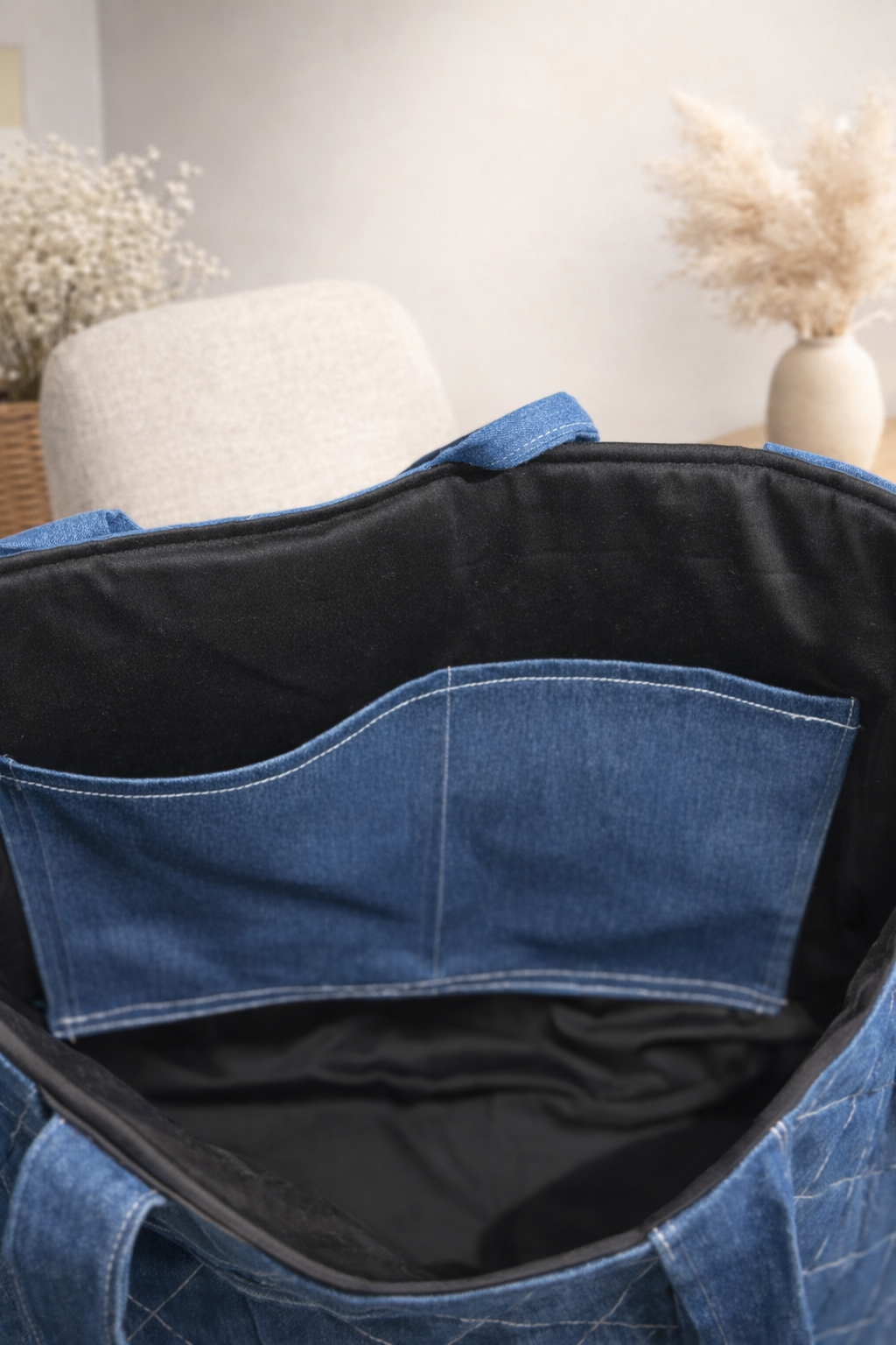 Cabas matelassé en denim