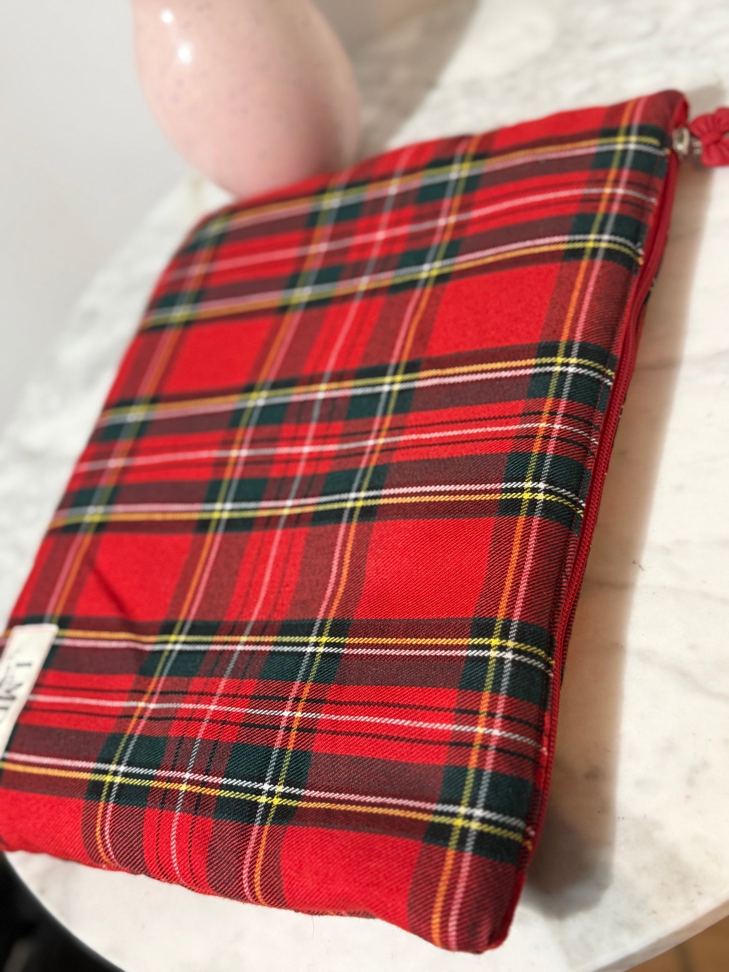 Pochette ordinateur - Tartan rouge
