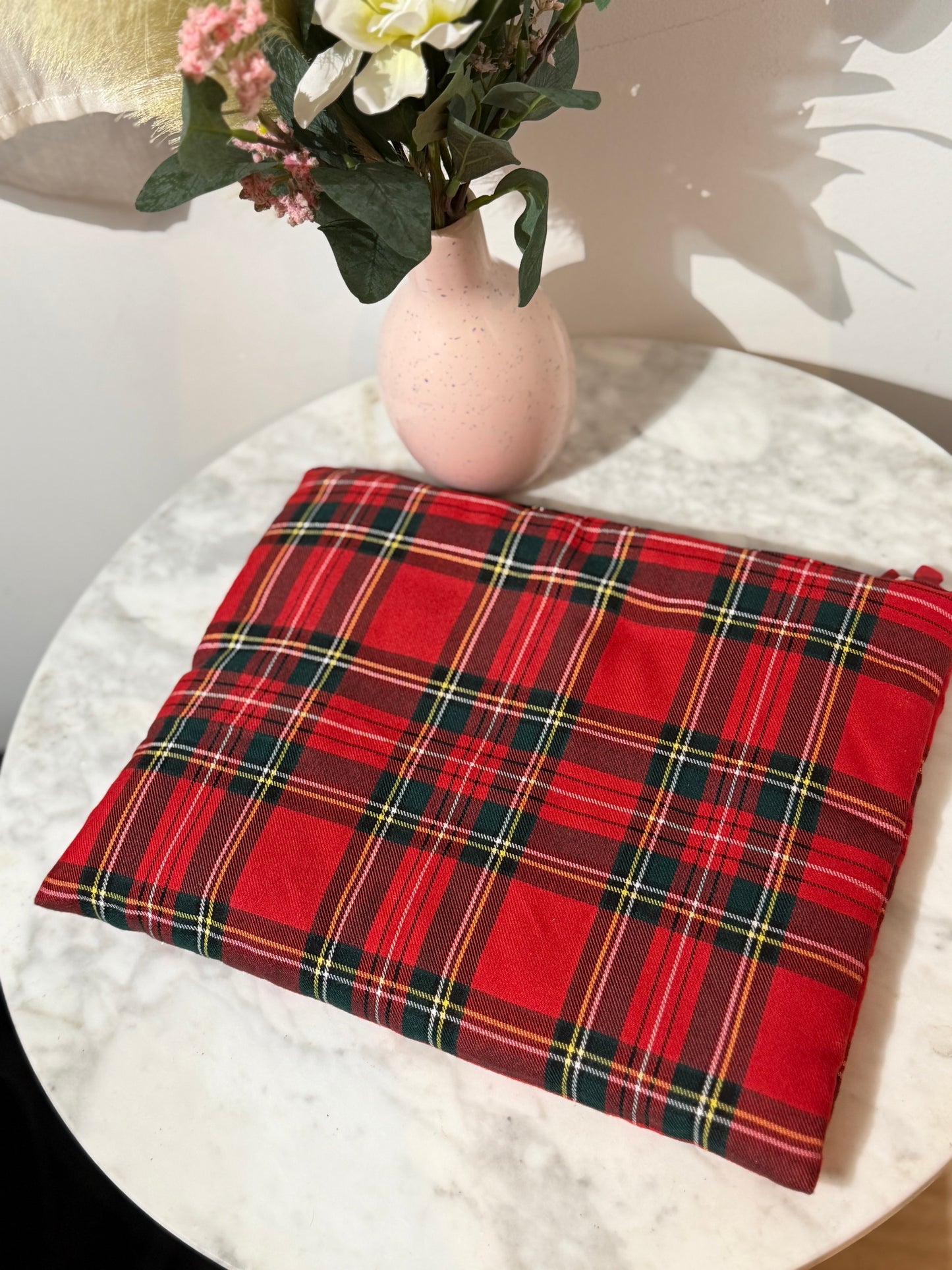 Pochette ordinateur - Tartan rouge