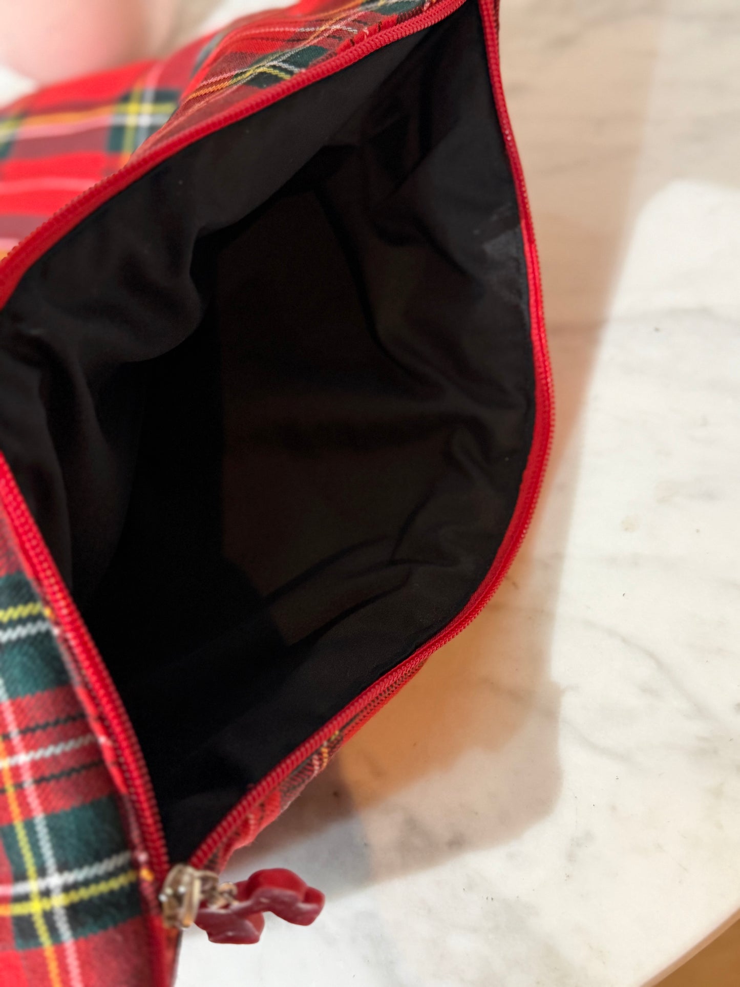 Pochette ordinateur - Tartan rouge