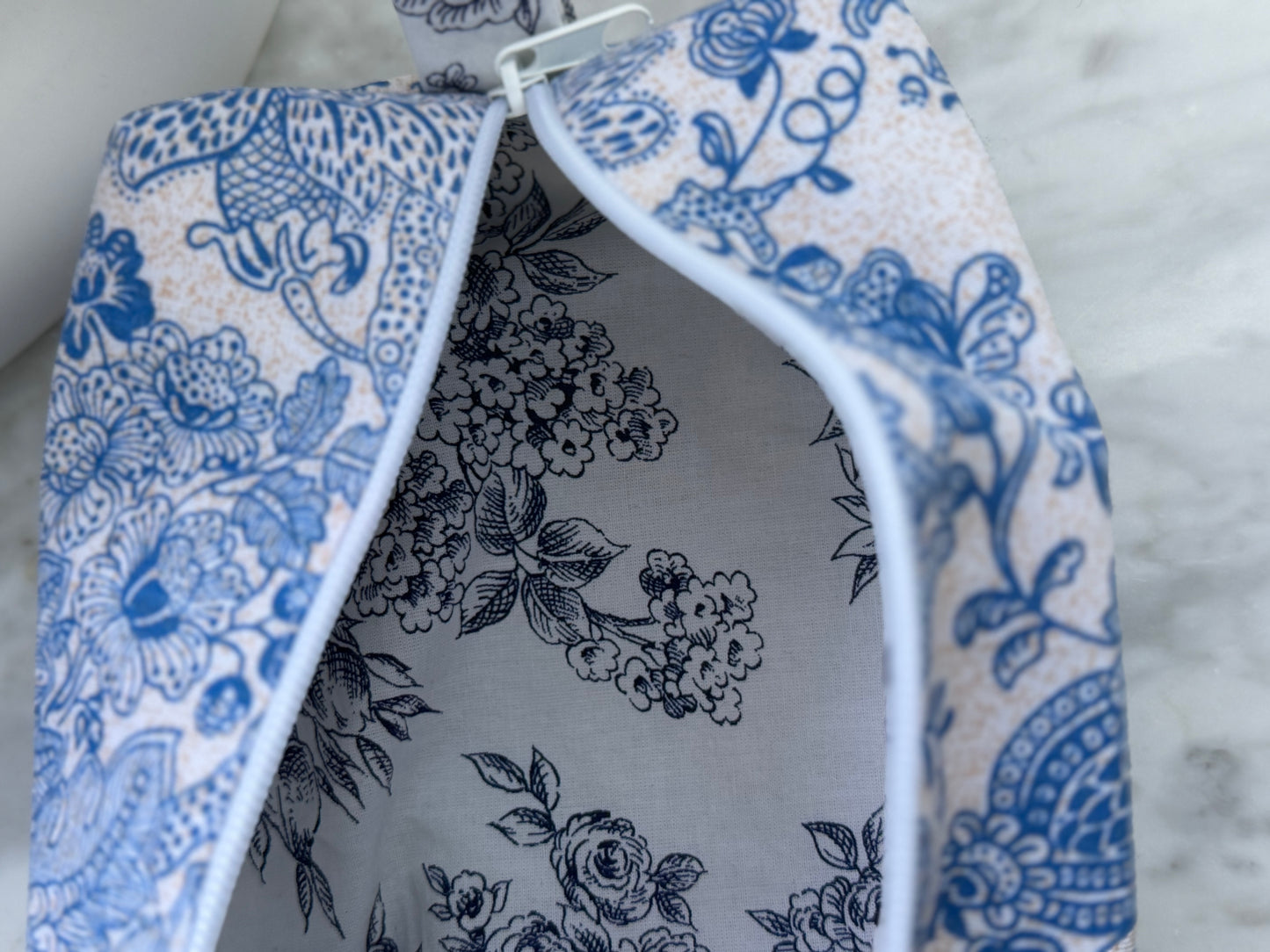 Trousse scolaire toile bleue