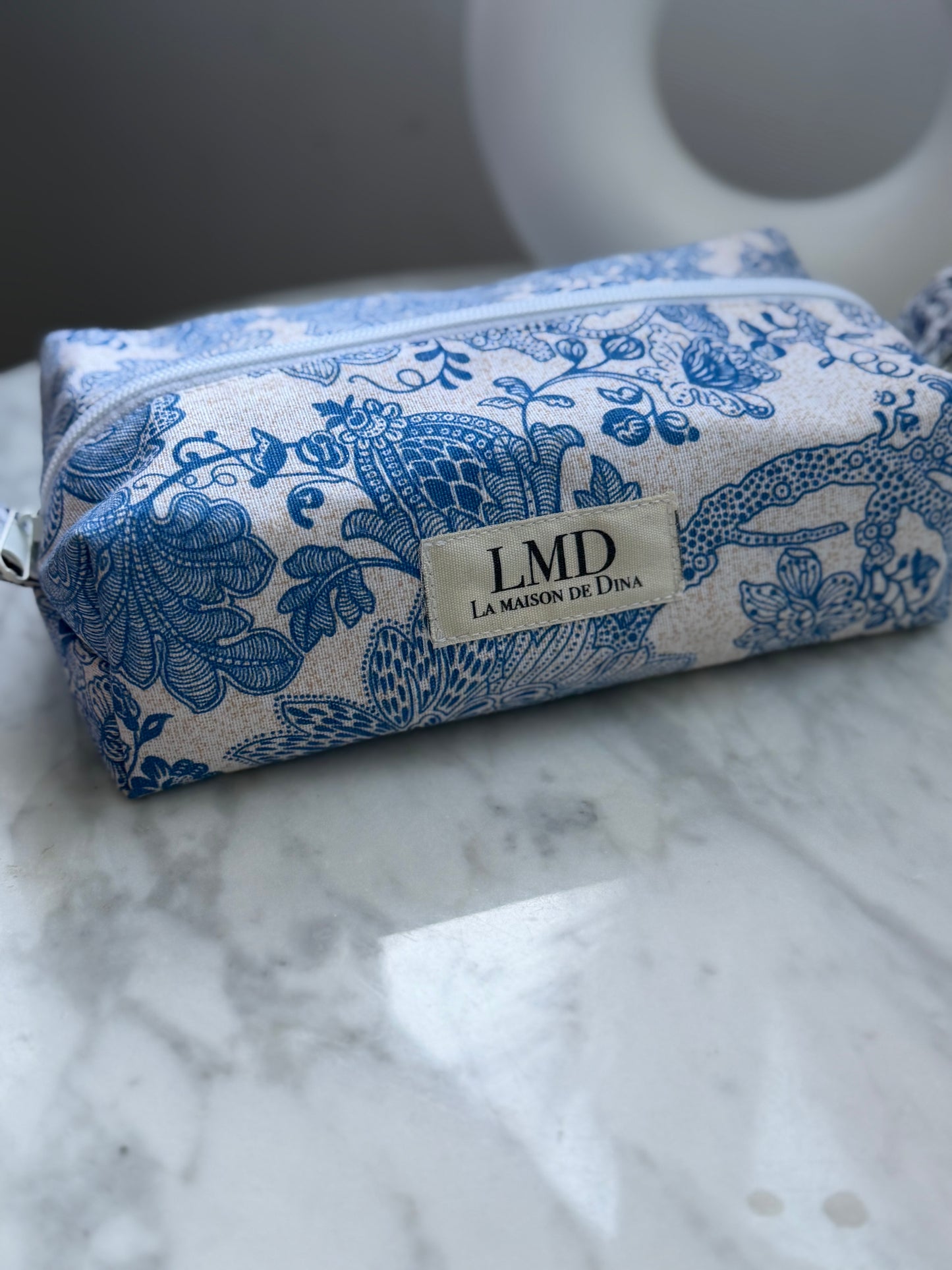 Trousse scolaire toile bleue