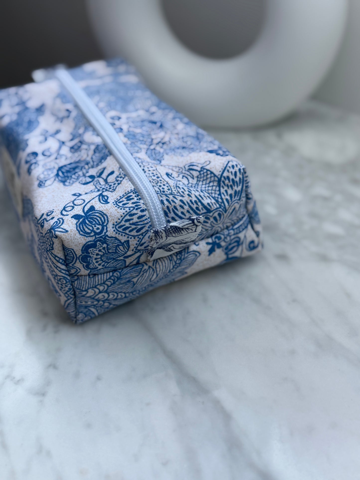 Trousse scolaire toile bleue